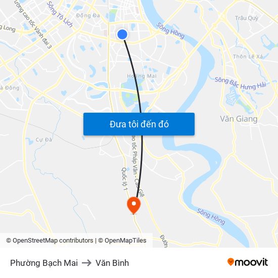 Phường Bạch Mai to Văn Bình map