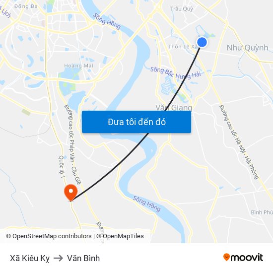 Xã Kiêu Kỵ to Văn Bình map