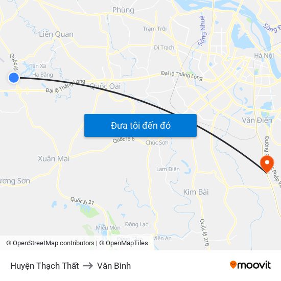 Huyện Thạch Thất to Văn Bình map