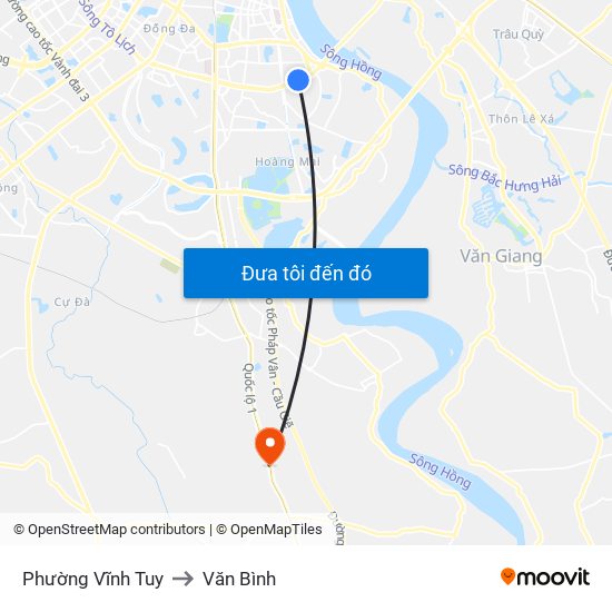 Phường Vĩnh Tuy to Văn Bình map