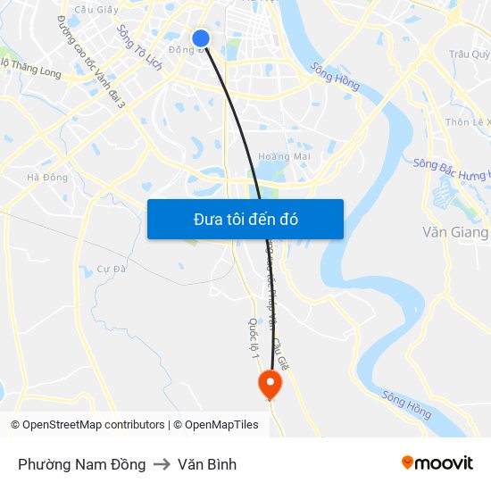 Phường Nam Đồng to Văn Bình map