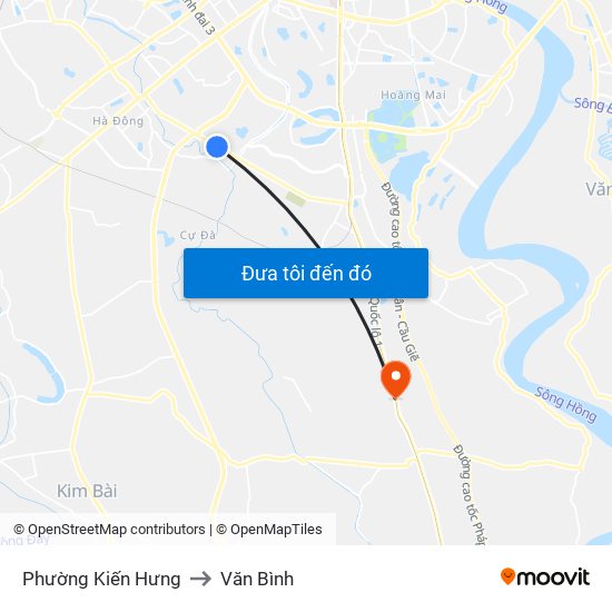 Phường Kiến Hưng to Văn Bình map