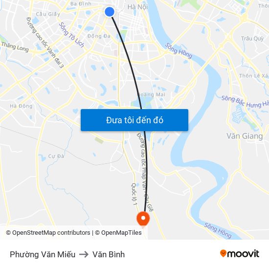 Phường Văn Miếu to Văn Bình map