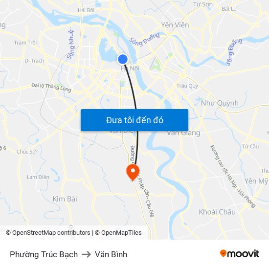 Phường Trúc Bạch to Văn Bình map