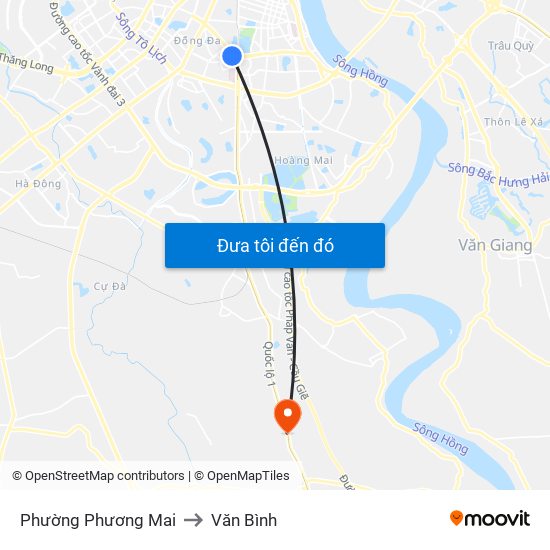 Phường Phương Mai to Văn Bình map