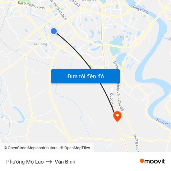 Phường Mộ Lao to Văn Bình map