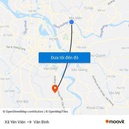 Xã Yên Viên to Văn Bình map