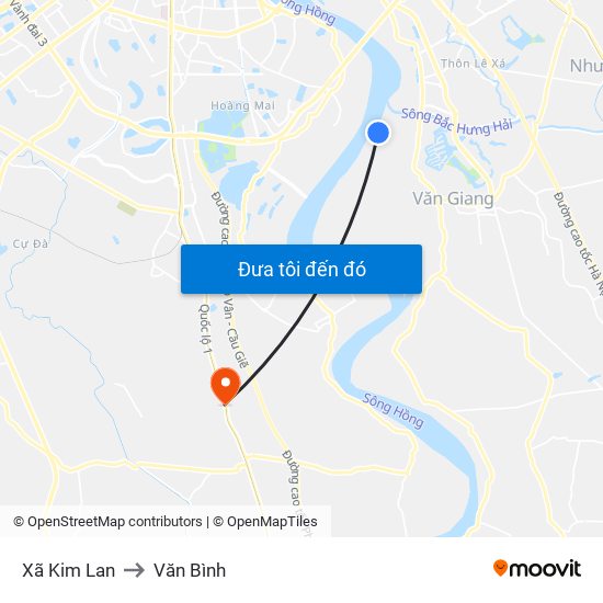 Xã Kim Lan to Văn Bình map