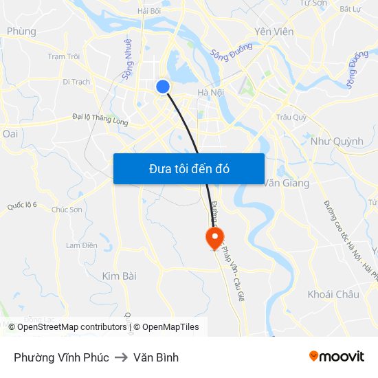 Phường Vĩnh Phúc to Văn Bình map
