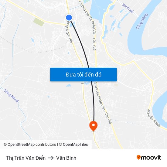Thị Trấn Văn Điển to Văn Bình map