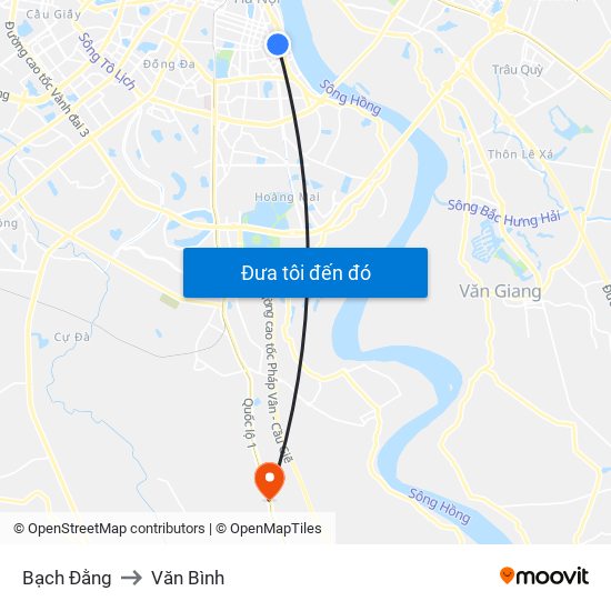 Bạch Đằng to Văn Bình map