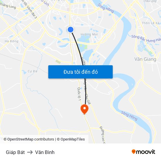 Giáp Bát to Văn Bình map