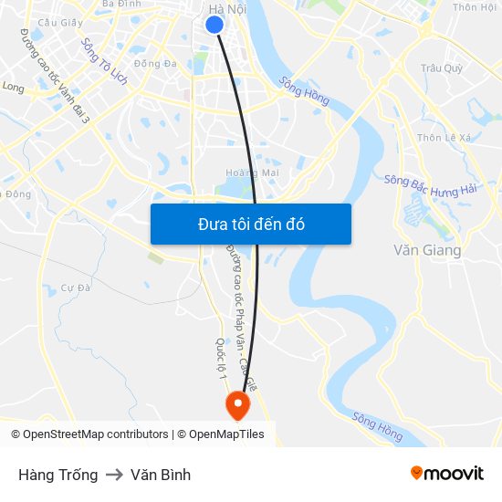 Hàng Trống to Văn Bình map