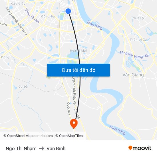 Ngô Thì Nhậm to Văn Bình map