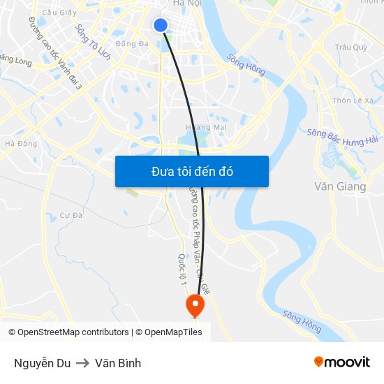 Nguyễn Du to Văn Bình map