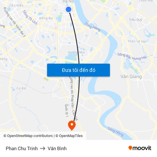 Phan Chu Trinh to Văn Bình map