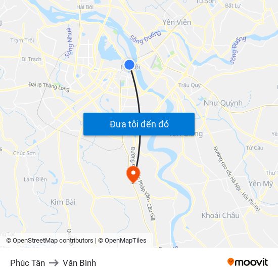 Phúc Tân to Văn Bình map