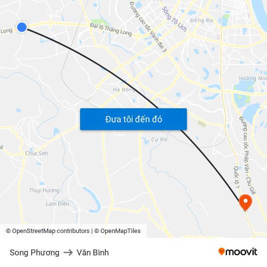 Song Phương to Văn Bình map