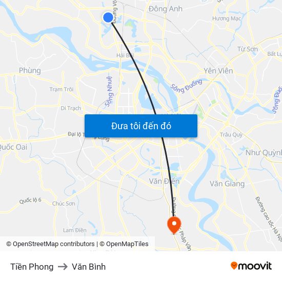 Tiền Phong to Văn Bình map