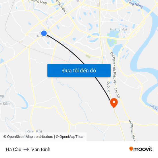 Hà Cầu to Văn Bình map