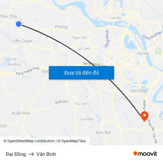 Đại Đồng to Văn Bình map