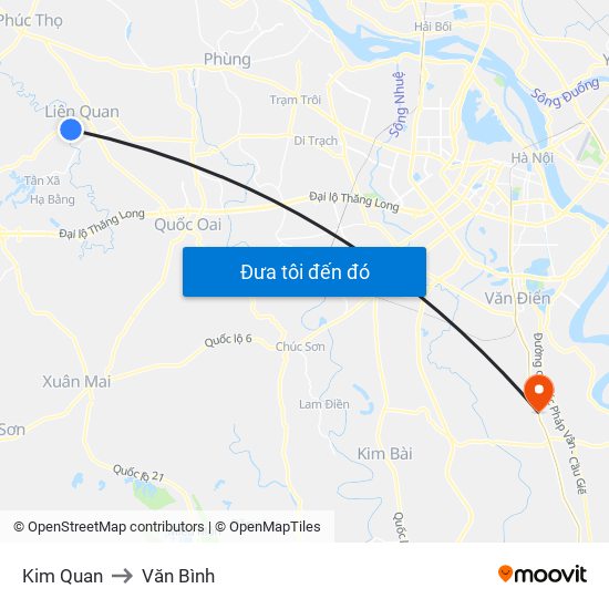 Kim Quan to Văn Bình map