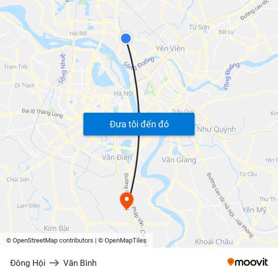 Đông Hội to Văn Bình map