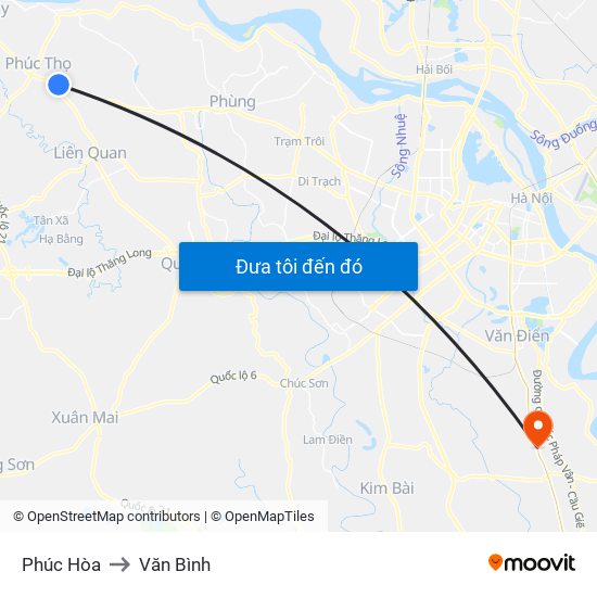 Phúc Hòa to Văn Bình map