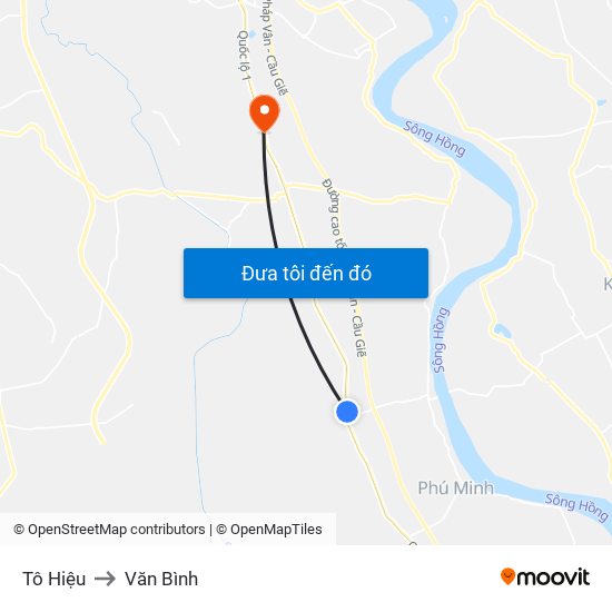 Tô Hiệu to Văn Bình map