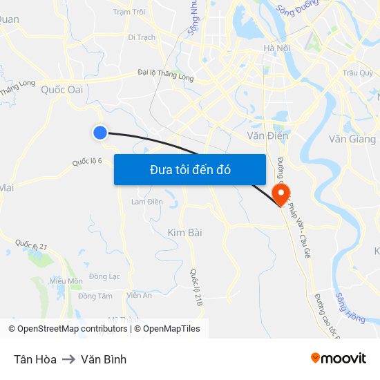 Tân Hòa to Văn Bình map