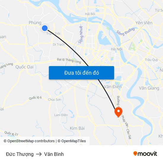 Đức Thượng to Văn Bình map