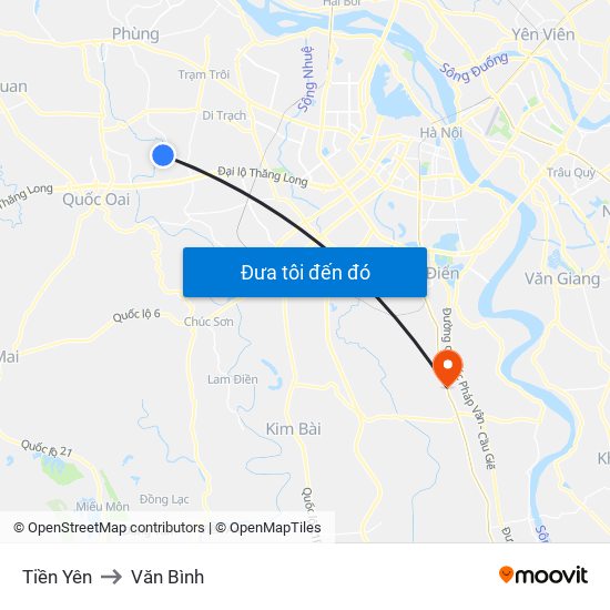 Tiền Yên to Văn Bình map
