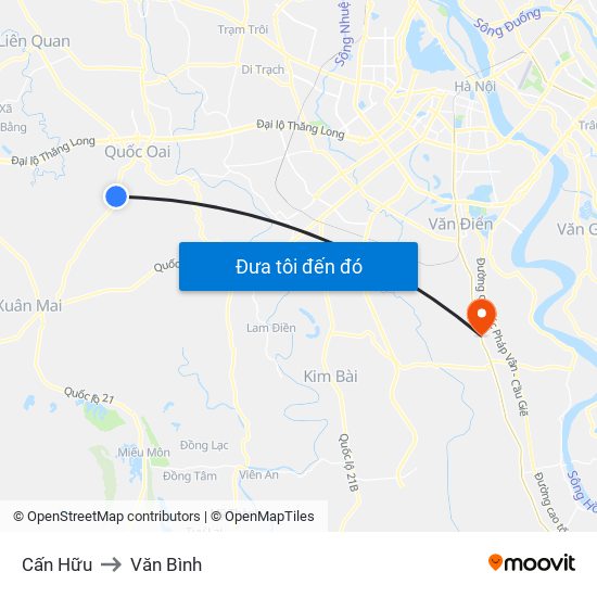 Cấn Hữu to Văn Bình map