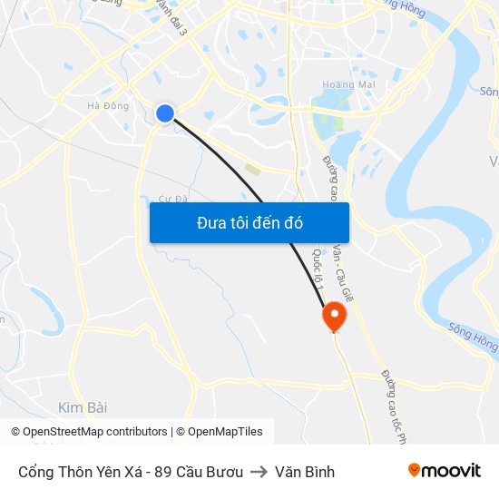 Cổng Thôn Yên Xá - 89 Cầu Bươu to Văn Bình map