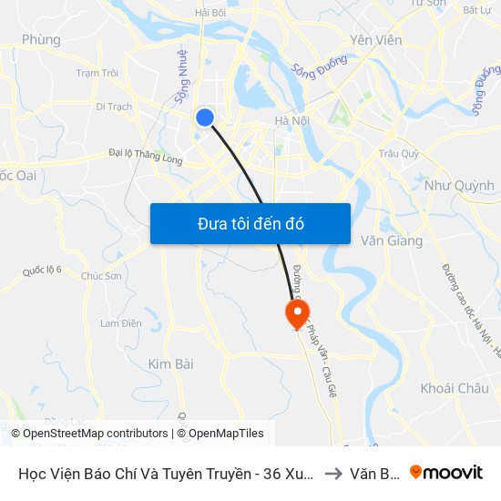 Học Viện Báo Chí Và Tuyên Truyền - 36 Xuân Thủy to Văn Bình map