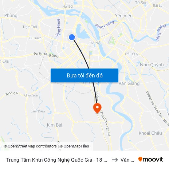 Trung Tâm Khtn Công Nghệ Quốc Gia - 18 Hoàng Quốc Việt to Văn Bình map