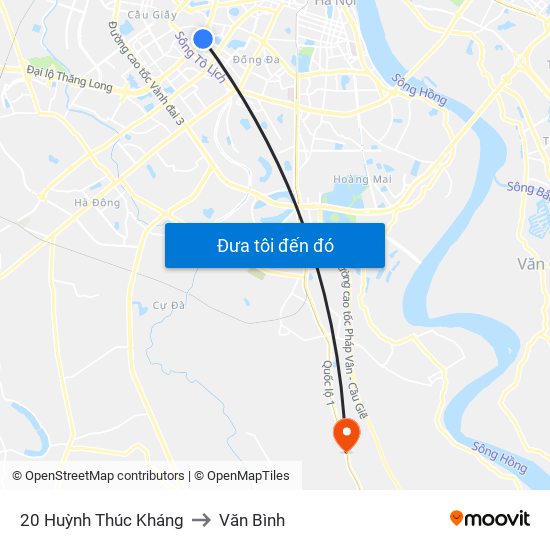 20 Huỳnh Thúc Kháng to Văn Bình map