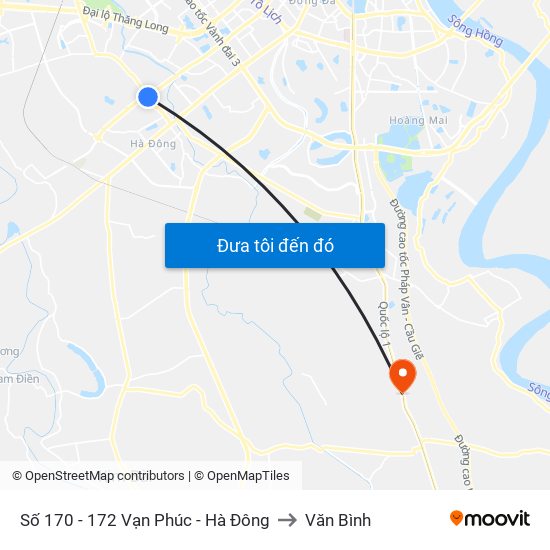 Số 170 - 172 Vạn Phúc - Hà Đông to Văn Bình map