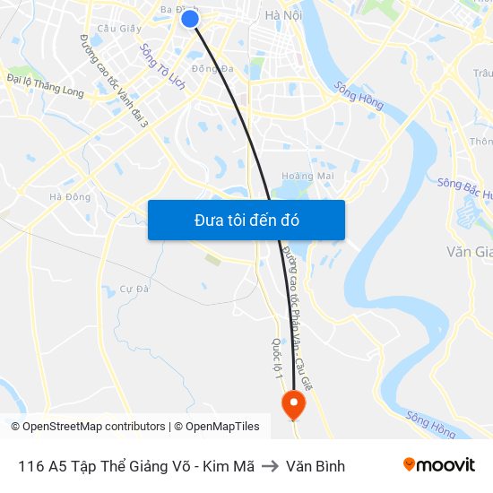 116 A5 Tập Thể Giảng Võ - Kim Mã to Văn Bình map