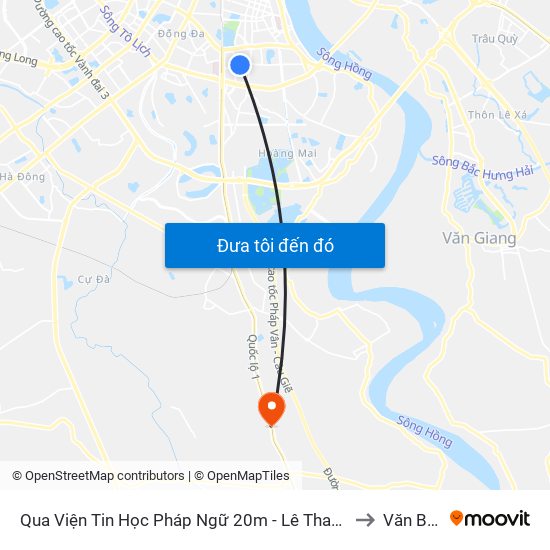 Qua Viện Tin Học Pháp Ngữ 20m - Lê Thanh Nghị to Văn Bình map