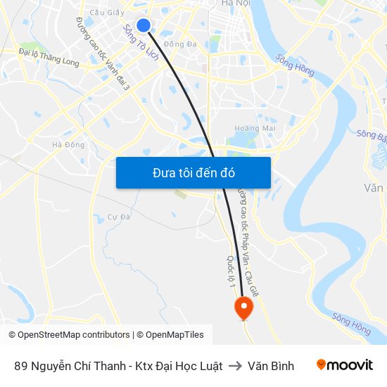 89 Nguyễn Chí Thanh - Ktx Đại Học Luật to Văn Bình map