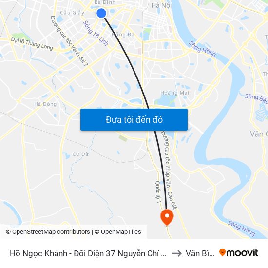 Hồ Ngọc Khánh - Đối Diện 37 Nguyễn Chí Thanh to Văn Bình map