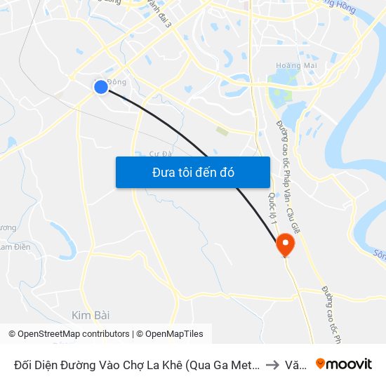 Đối Diện Đường Vào Chợ La Khê (Qua Ga Metro La Khê) - 405 Quang Trung (Hà Đông) to Văn Bình map