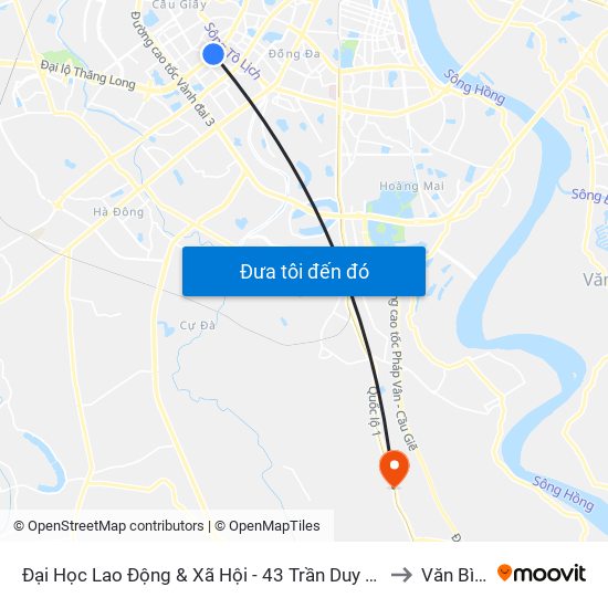 Đại Học Lao Động & Xã Hội - 43 Trần Duy Hưng to Văn Bình map