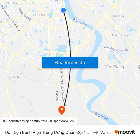 Đối Diện Bệnh Viện Trung Ương Quân Đội 108 - Trần Hưng Đạo to Văn Bình map