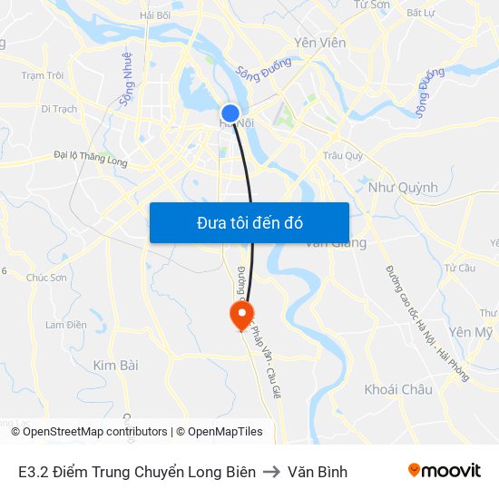 E3.2 Điểm Trung Chuyển Long Biên to Văn Bình map