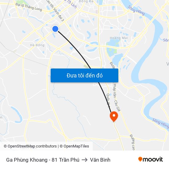 Ga Phùng Khoang - 81 Trần Phú to Văn Bình map