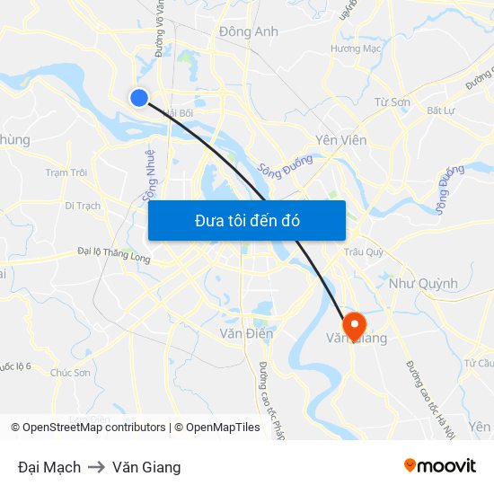 Đại Mạch to Văn Giang map