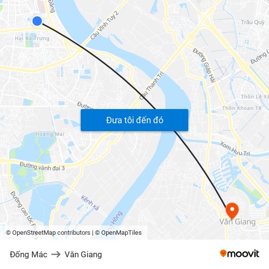 Đống Mác to Văn Giang map