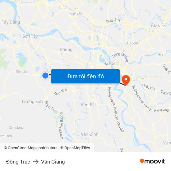 Đồng Trúc to Văn Giang map